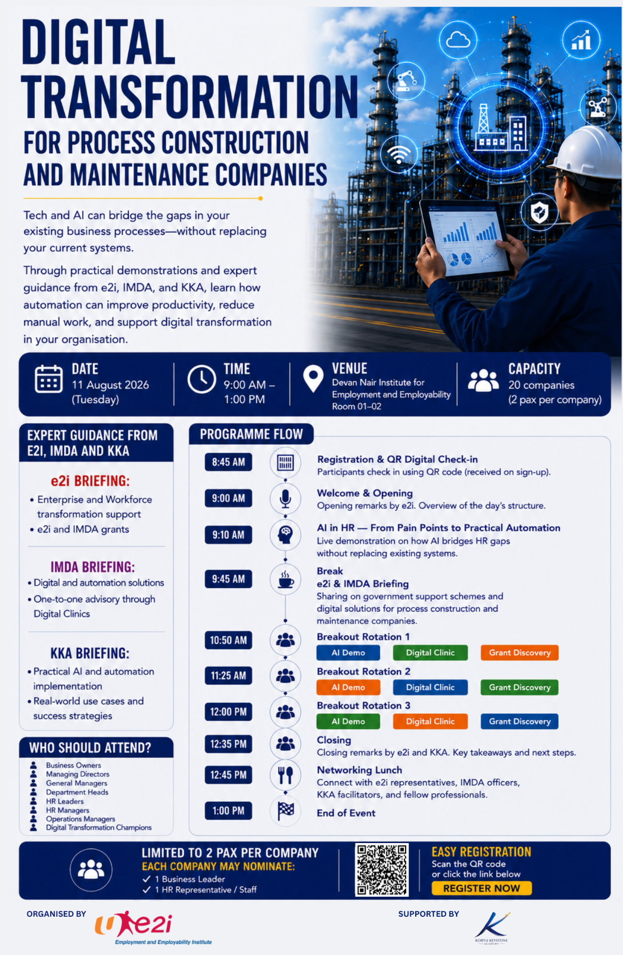 Digital Transformation for Process Construction & Maintenance Companies event flyer